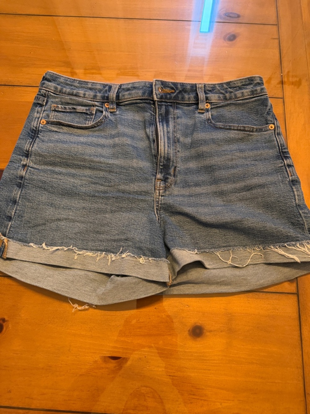 American Eagle Outfitters Blue Denim Rolled Hem Shorts